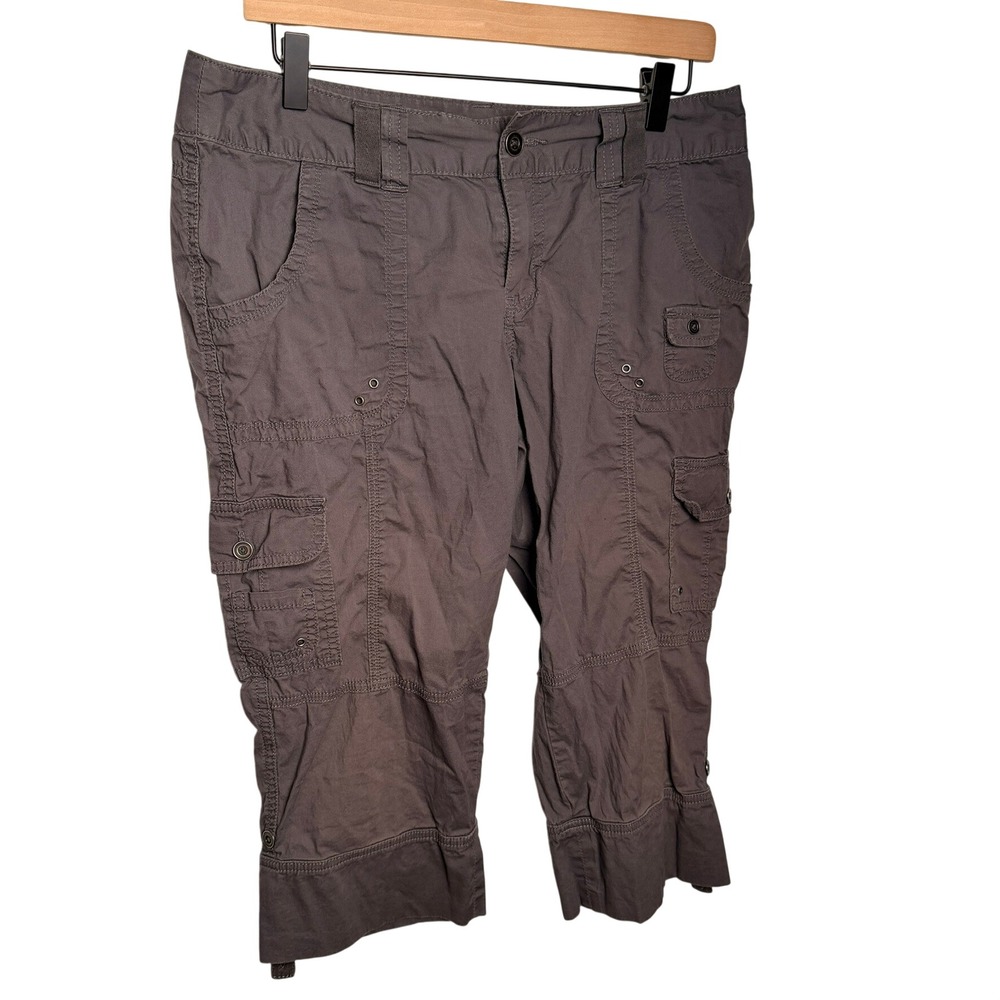Cargo Capri Short Pants 12 Apt 9 Grey Utility Gorpcore Cropped Multi Pocket Y2K